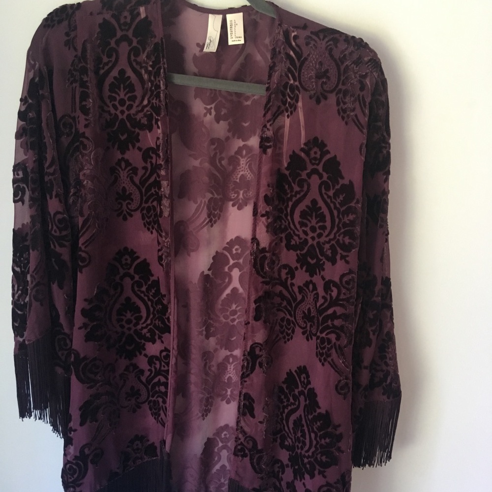 Forever 21 Velvet Fringe Shrug